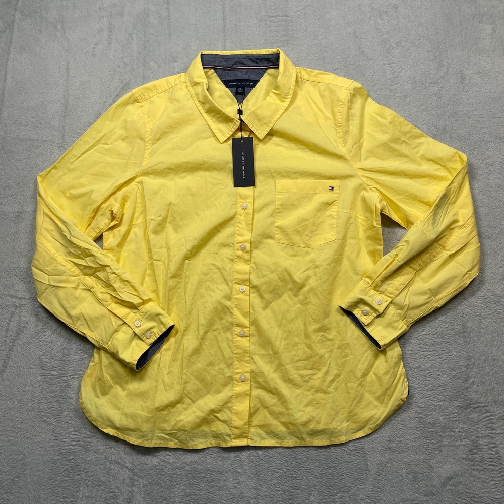 Tommy Hilfiger Heritage Shirt Mens XL Yellow Long Sleeve Cotton NEW